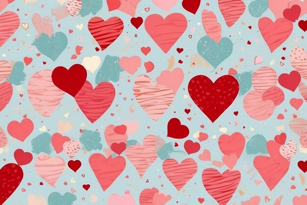 Valentijnsdag naadloze hart vorm patroon witte achtergrond
