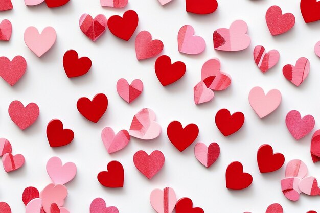 Valentijnsdag naadloze hart vorm patroon witte achtergrond