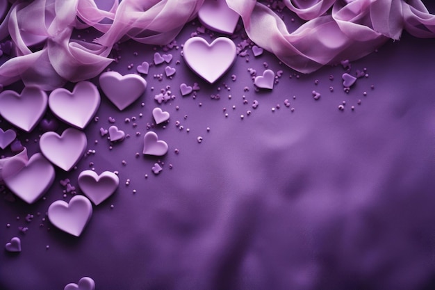 Valentijnsdag paarse achtergrond behangbanner