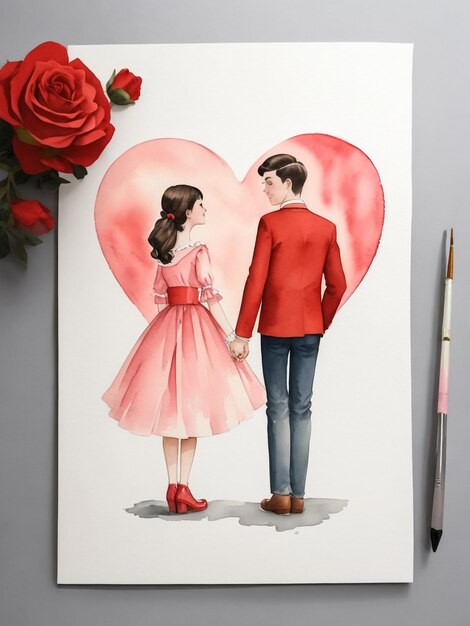 Valentijnsdag postkaart banner poster bruiloftsuitnodiging