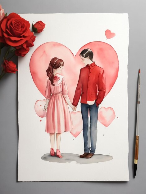 Valentijnsdag postkaart banner poster bruiloftsuitnodiging