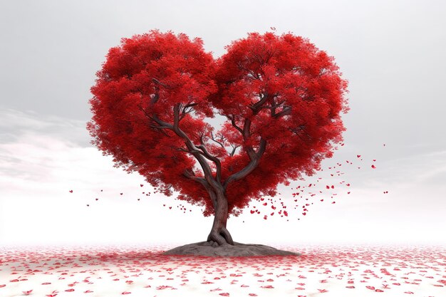 Valentijnsdag rode hartvormige boom