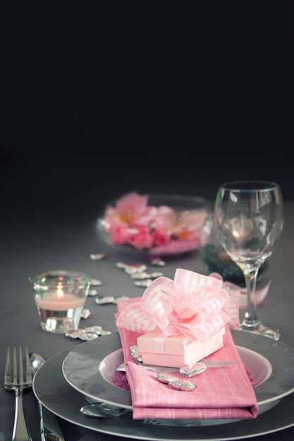 Valentijnsdag romantische tafel setting