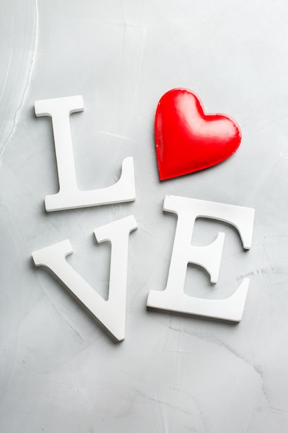 Valentijnsdag vakantie tekst woord liefde met rood hart