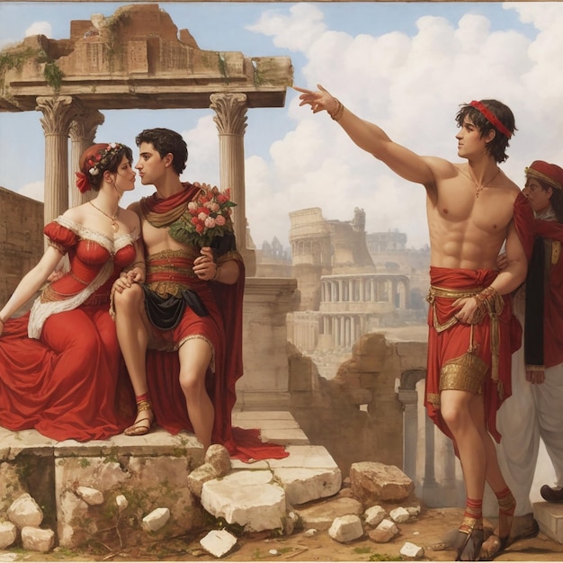 Foto valentijnsdag van het oude rome naar de moderne romantiek