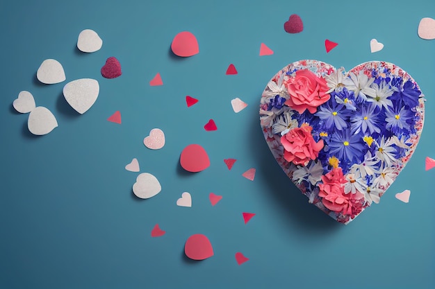 Valentijnsdag verkoop banner sjabloon 3D-rendering raster illustratie