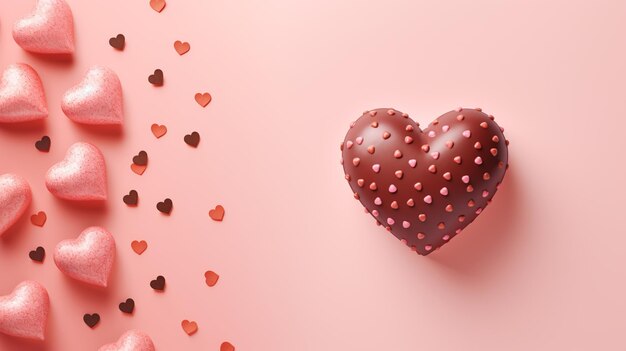 Valentijnsdag verkoop roze website banner Realistische hartvormige cadeau doos gevuld met truffels chocolade Vector ontwerp