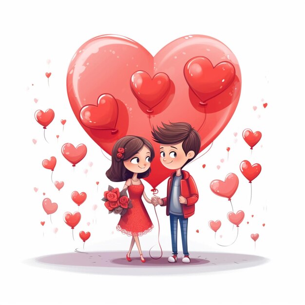 Valentine 2d cartoon vector illustratie op witte achtergrond