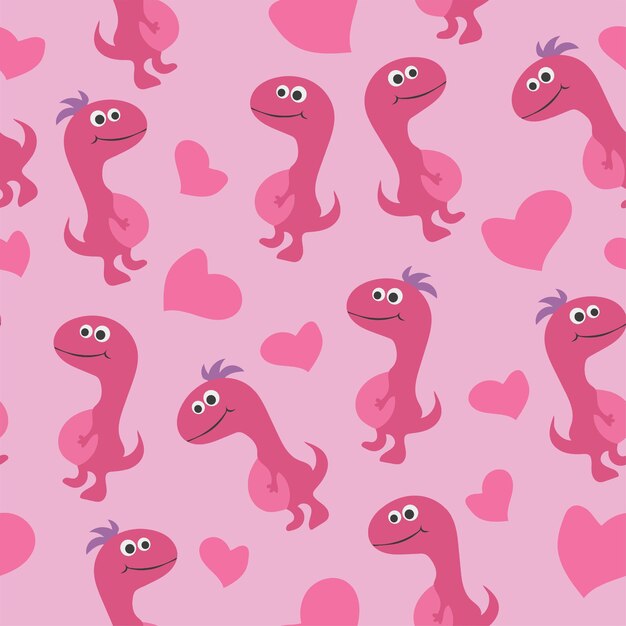 Valentine Animals Seamless Pattern