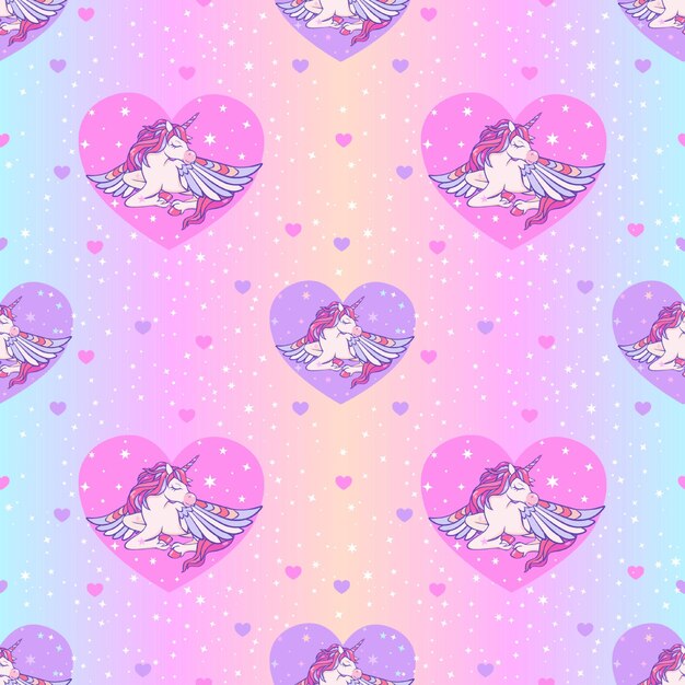 Valentine Animals Seamless Pattern