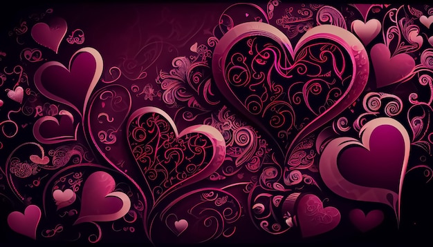 Valentine background with hearts