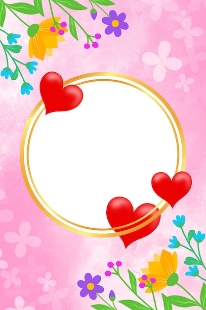 Photo valentine circle frame background