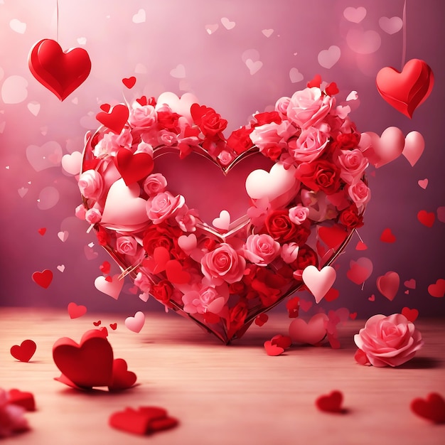 Valentine day anniversary background wallpaper Generative Ai