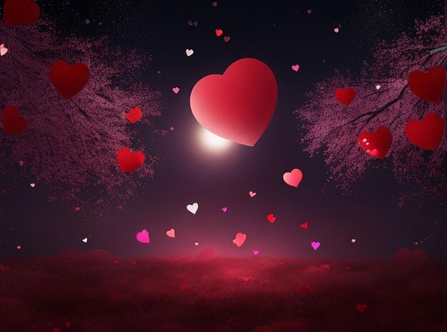 valentine day background of night