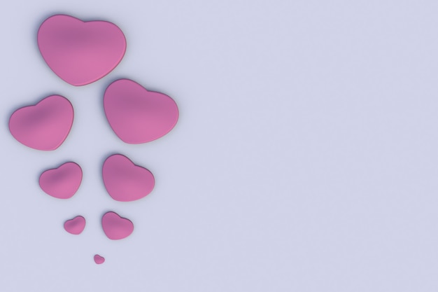 Valentine day background with pink hearts