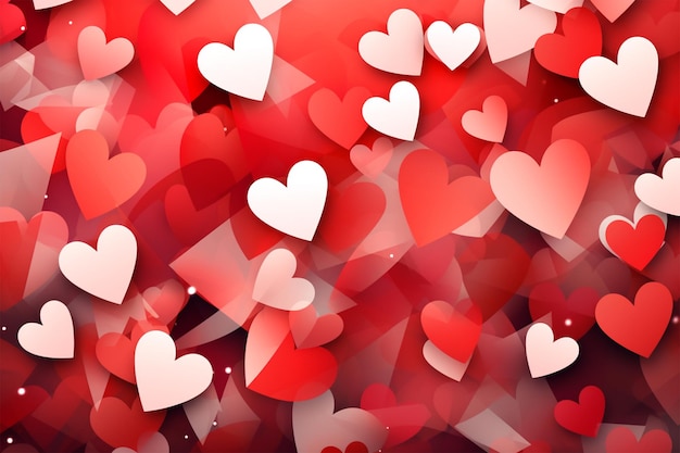 valentine day background with red and white heart