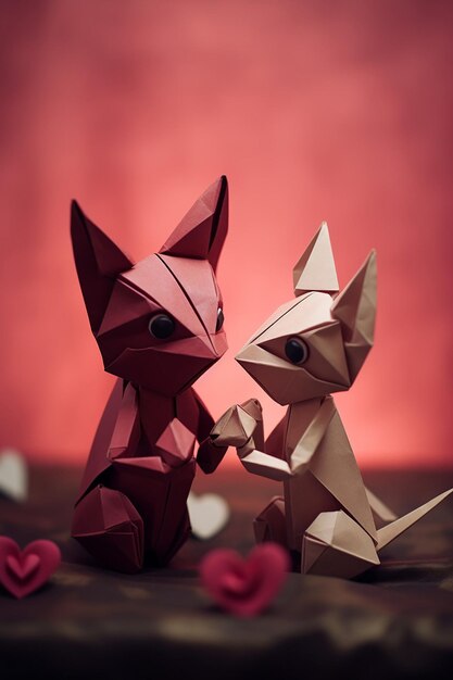 концепция оригами дня святого Валентина