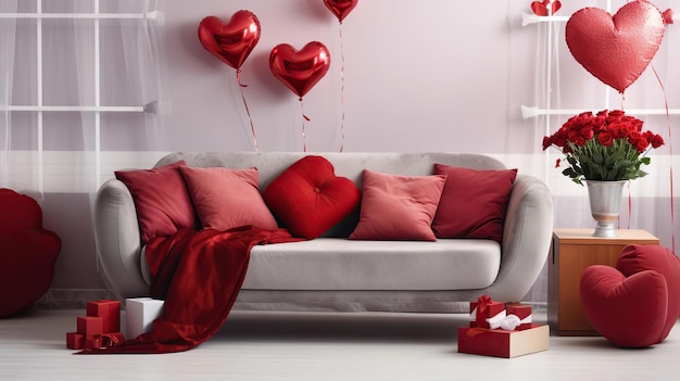 Foto camera decorata per il giorno di san valentino