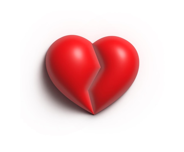 Disegno dell'illustrazione 3d del cuore di san valentino.