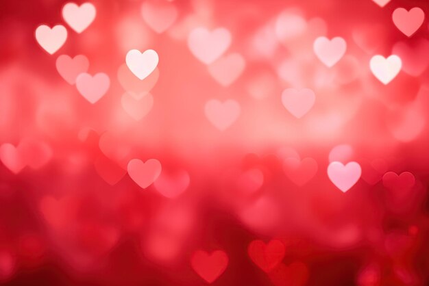 Valentine Day HeartShaped Bokeh Background