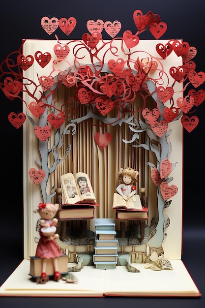 День святого Валентина слоистый бумажный диорама книга