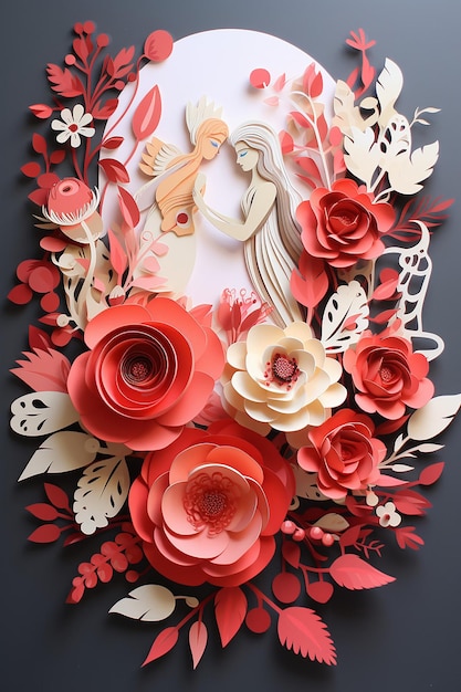 valentine day layered paper poster