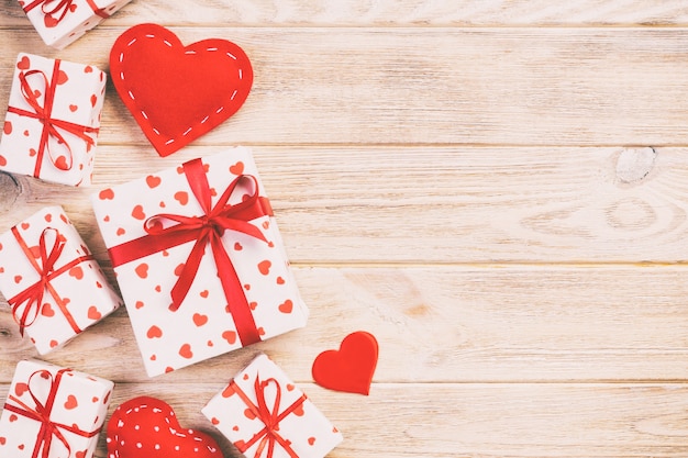 Valentine, gift box in holiday wrapper