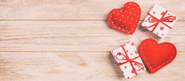 Valentine, gift box in holiday wrapper