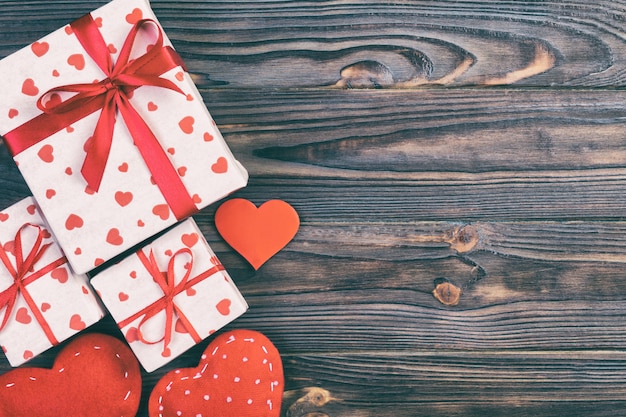 Valentine, gift box in holiday wrapper