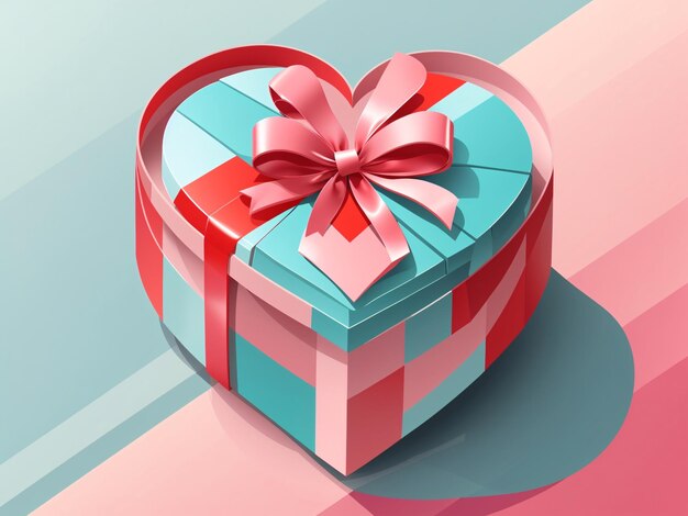 A valentine gift box vector art illustration