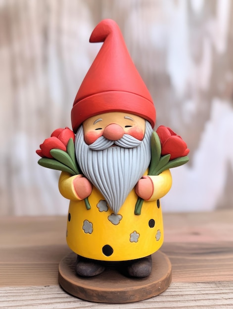 Photo valentine gnome in yellow