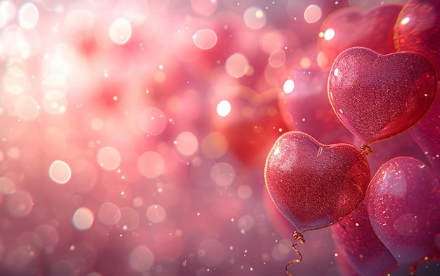 Valentine heart balloons background