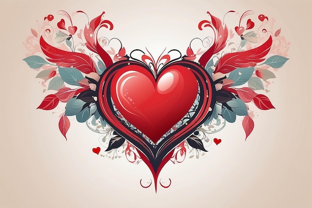 Foto valentine heart card design love (design della carta di san valentino)