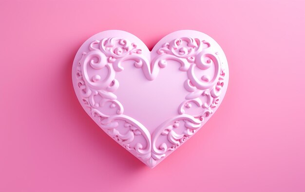 valentine heart on pink background