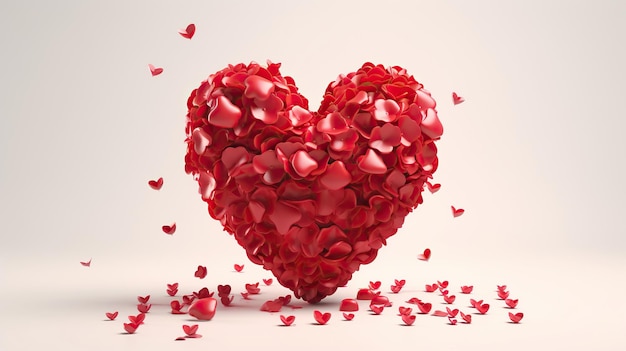 Foto forma di cuore di san valentino da rose in sfondo isolato