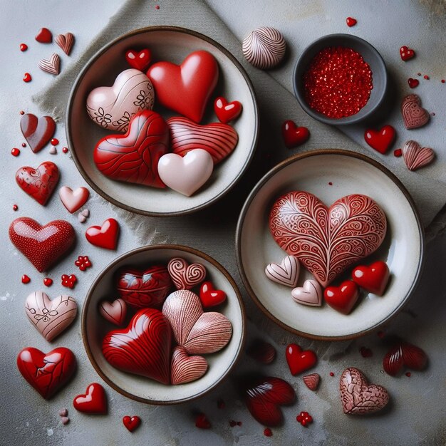 valentine hearts in a bowl