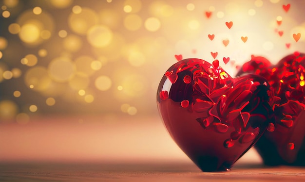 Valentine Hearts op abstracte achtergrond gemaakt met generatieve AI