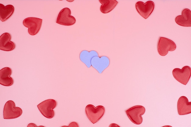 valentine hearts on pink background love and celebration concept