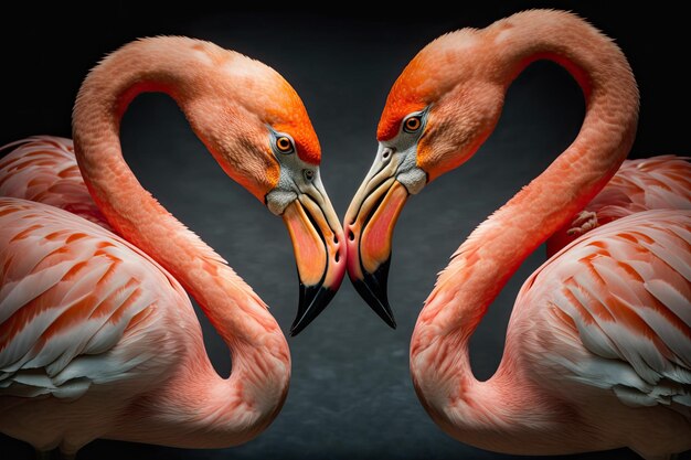 The Valentine Kiss A pair of flamingos kissing in the shape of a heart