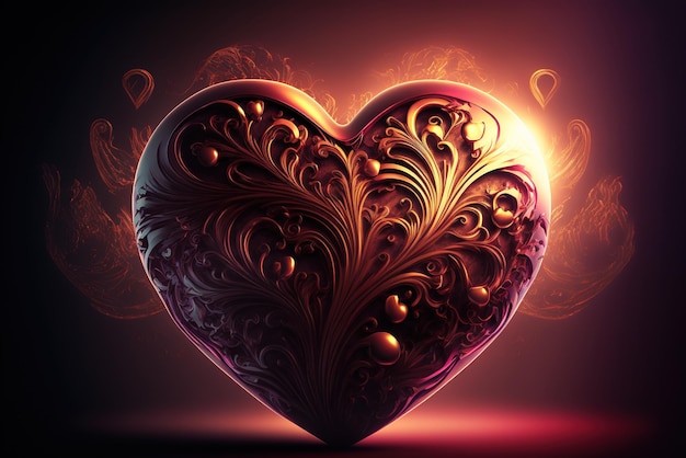 Valentine Love Heart Romantiek Wallpaper Art Achtergrond