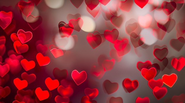 valentine met harten romantische bokeh achtergrond