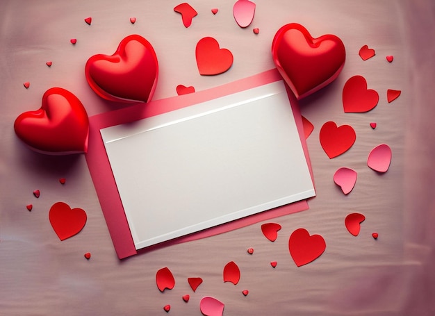 Бумага для заметок Валентина на красном фоне с красными сердечками День Святого Валентина 39s Копией пространства