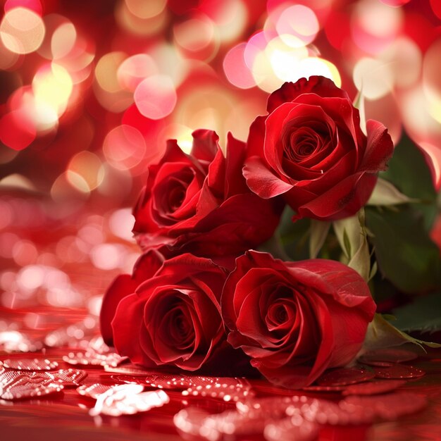 Валентинские красные розы обои для настольных компьютеров и мобильных телефонов