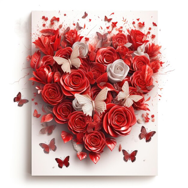 Valentine's card isolated white background