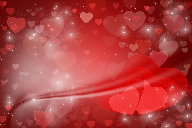 Valentine's day abstract background, flying hearts.