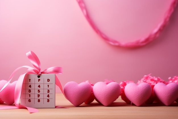 Valentine's day background with gift boxes and hearts 3d render valentine's day generative ai