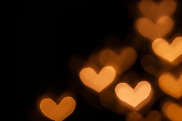 Valentine's Day background with heart shaped bokeh lights