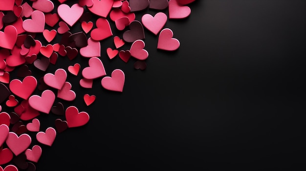 Valentine's Day background with hearts Vector illustration Space for text