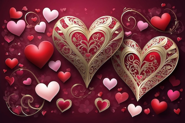 Valentine s day background with hearts