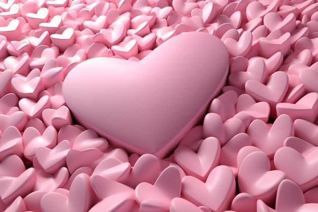 Photo valentine's day background with pink hearts